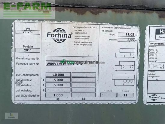 Remolqu agrícola - Fortuna - vt 750