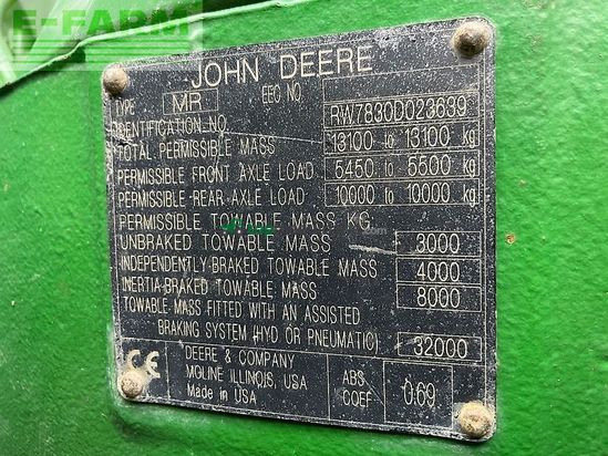 Tractor agrícola - John Deere - 7830