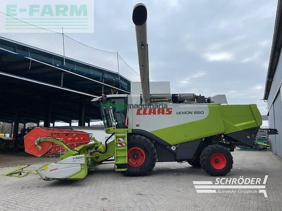 Cosechadora de Cereal - Claas - lexion 550 + v660 inkl. wagen