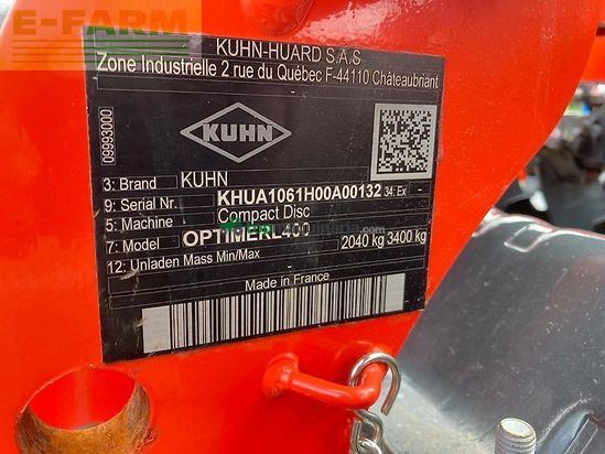 Grada de disco - Kuhn - optimer l400