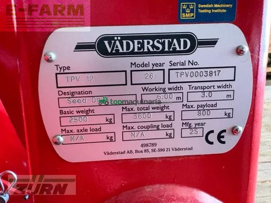 Sembradora monograno mecanica - Väderstad - tempo v12 wsx