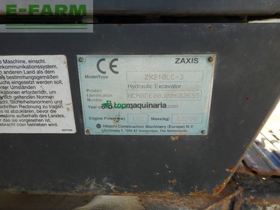 Excavadora - Hitachi - zx210lc-3 ( 22,2t )