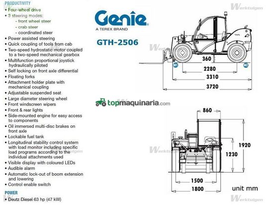 Telescopica - Genie - gth2506 ( 2,5t - 5,8m ) nur 193cm bauhöhe!!
