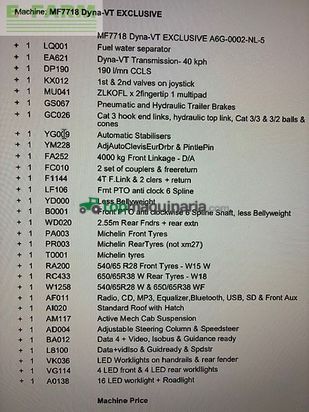 Tractor agrícola - Massey Ferguson - mf 7718 dyna vt exclusive