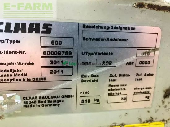 Rastrillo - Claas - rive enkelt rotor