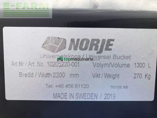 Minicargadora -  - norje universalskovl 2200 mm 1300l