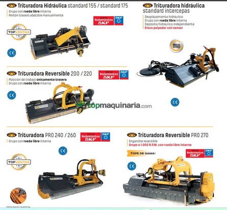Trituradora reversible martillos GA para tractor ramas 7-8 cm 