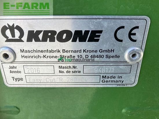 Cortacésped manual - Krone - easycut r 280 cv