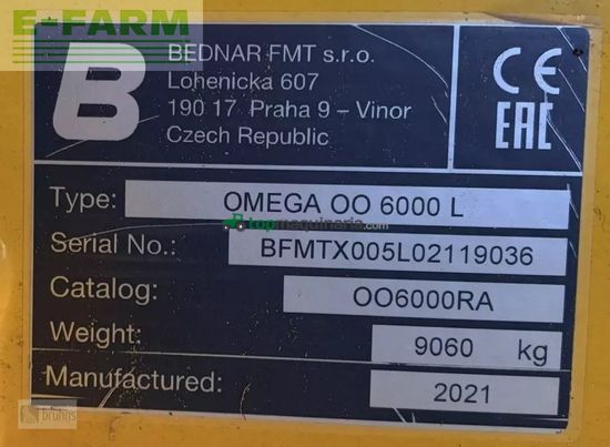 Combinado de siembra - Bednar - omega 6000 l bj. 2021