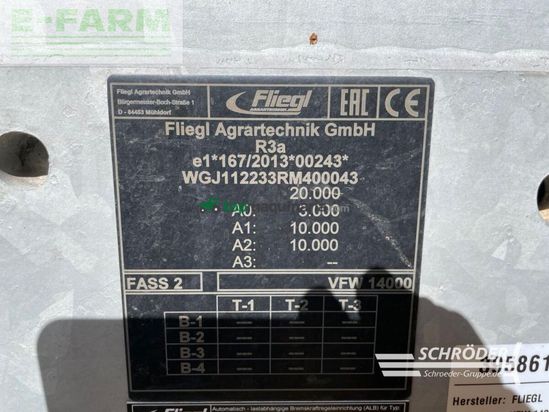 Cisterna - Fliegl - fvw 14000 | 15 meter schleppschuh