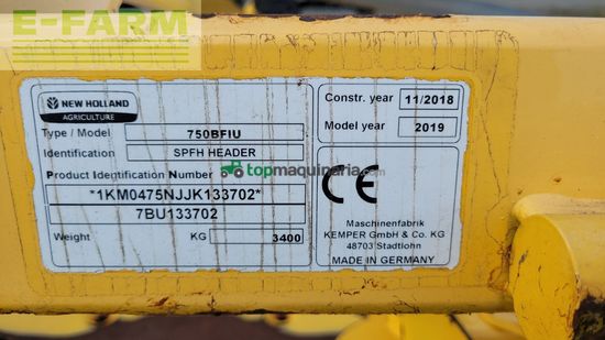 Cabezal - New Holland - 750bfiu (kemper 475plus)