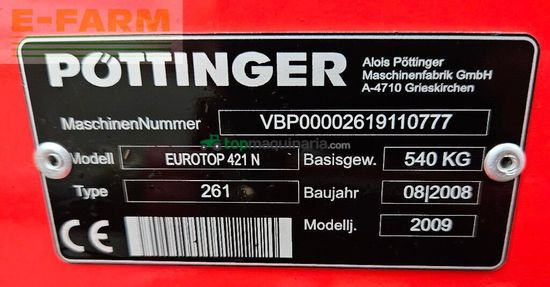 Henificador - Pöttinger - eurotop 421n