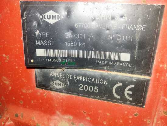 Rastrillo hilerador  khun GA    7301