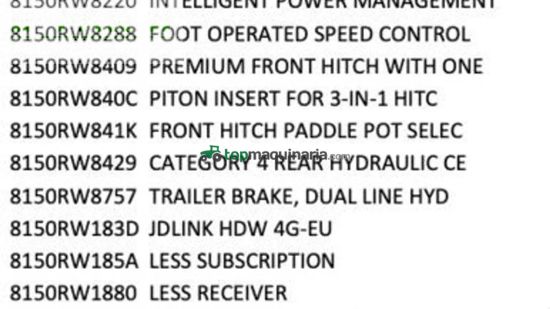 Tractor agrícola - John Deere - 8r 370 med frontlift