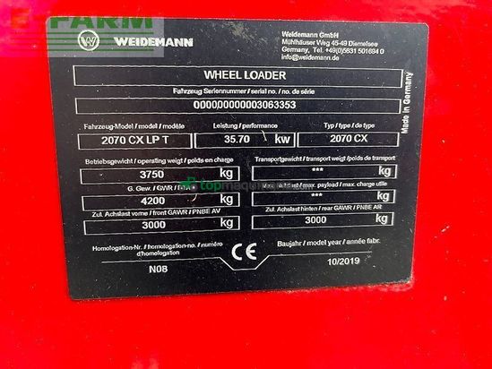 Minicargadora - Weidemann - 2070 cx lpt, mit zubehör,