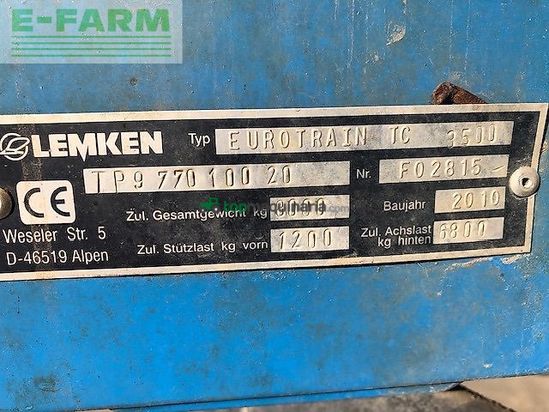 Atomizador - Lemken - eurotrain tc 3500