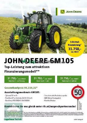 Tractor agrícola - John Deere - 6m 105