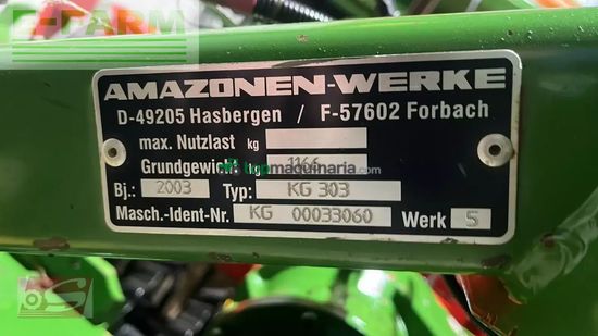 Grada rotativa - Amazone - kg 303 (kreiselgrubber + güttler)