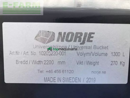 Minicargadora -  - norje universalskovl 2200 mm 1300l