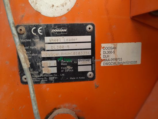 Palas cargadora DOOSAN DL300 L/AUX