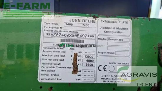 Cosechadora de Cereal - John Deere - 7400