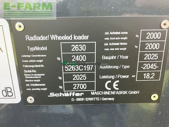 Minicargadora - Schaffer - 2630 hoflader 20 km/h