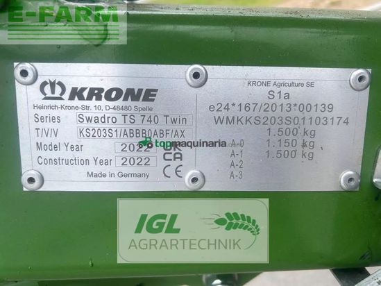Rastrillo - Krone - swadro ts 740 twin