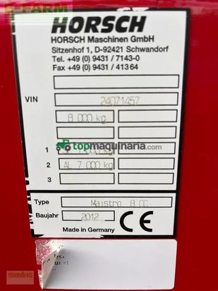 Sembradora monograno mecanica - Horsch - maistro 8cc