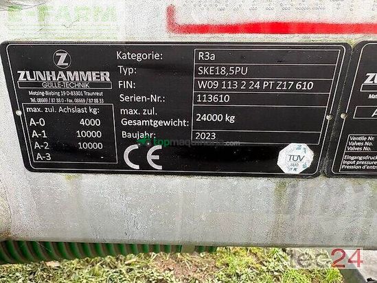 Cuba de purin - Zunhammer - ske 18.5 pu 16,5m glidefix