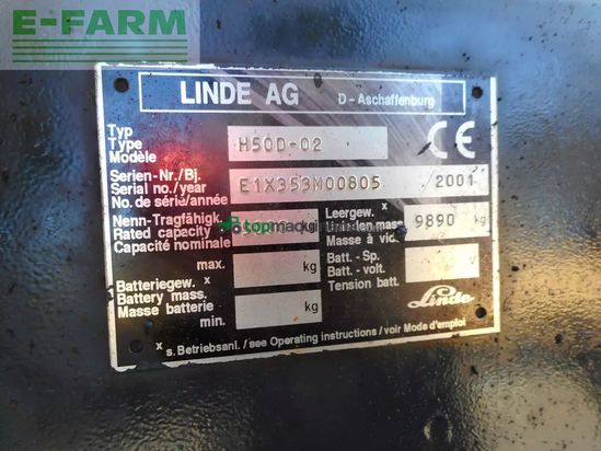 Elevadora - Linde - h50d-02 ( 6 zyl. deutz motor ) ss + zv + kabine
