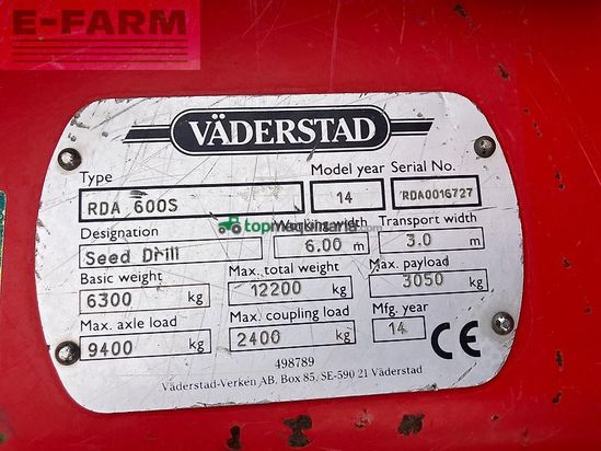 Sembradora - Väderstad - rapid rda 600 s