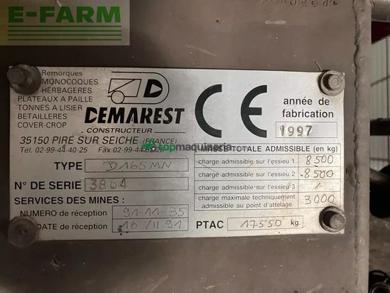 Remolqu agrícola -  - benne d165 mn