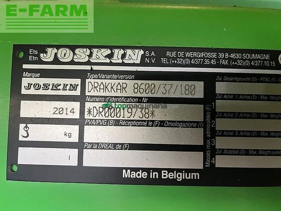 Cuba de purin - Joskin - cargo chassis met tank en drakkar bak