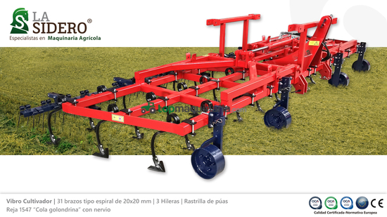 Vibrocultivador La Sidero  con 31 brazos tipo espiral 