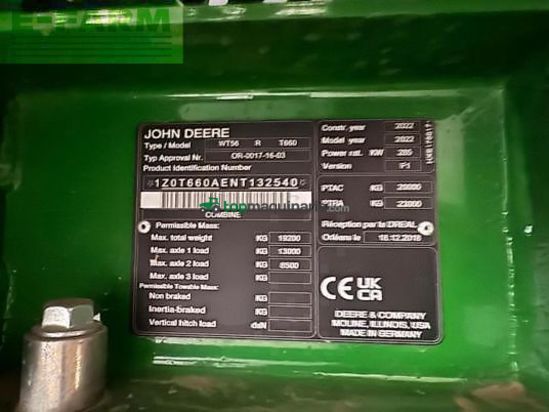 Cosechadora de Cereal - John Deere - t660