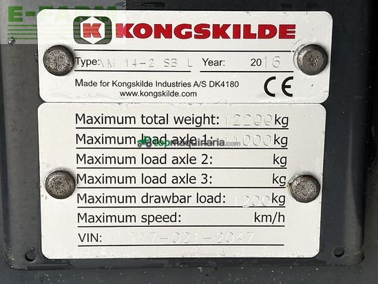 Remolqu esparcidor - Kongskilde - vm 14-2 sb futtermischwagen