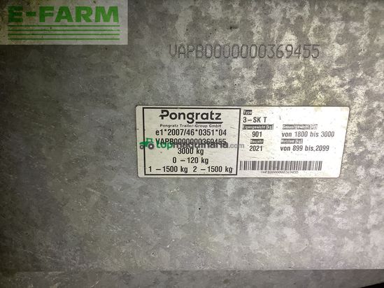 Remolqu agrícola - Pongratz - 3 sks - 3100/17t