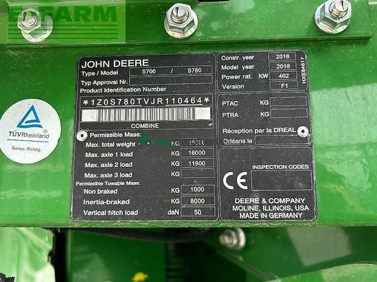Cosechadora de Cereal - John Deere - s780 mit 630x schneidwerk