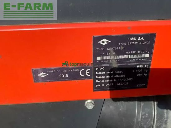 Henificador - Kuhn - gf8702t gii