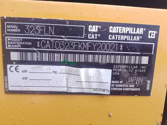Excavadora CATERPILLAR 323FLN IHC