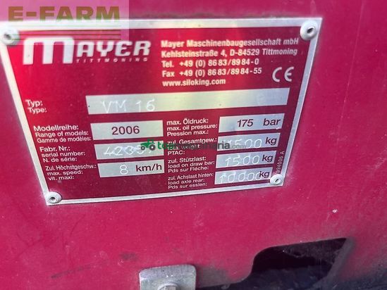 Remolqu esparcidor - Mayer - 16 cbm futtermischwagen