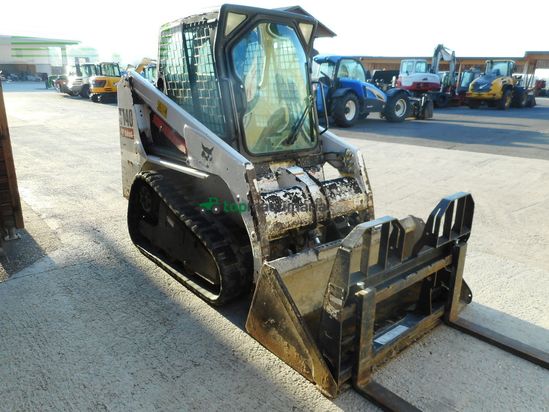 Minicargadora - Bobcat - t140 highflow mit vollkabine + schaufel + gabel