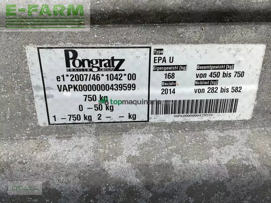 Remolqu agrícola - Pongratz - epa 206u stk