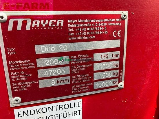 Remolqu esparcidor - Siloking - duo 20 mayer siloking 20m³