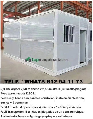 CASETAS MODULARES PARA OBRAS Y JARDÍN MOVILES PLEGABLES