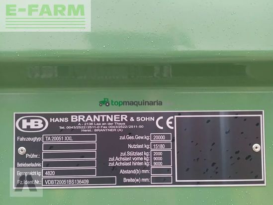 Remolqu agrícola - Brantner - ta 20051 xxl