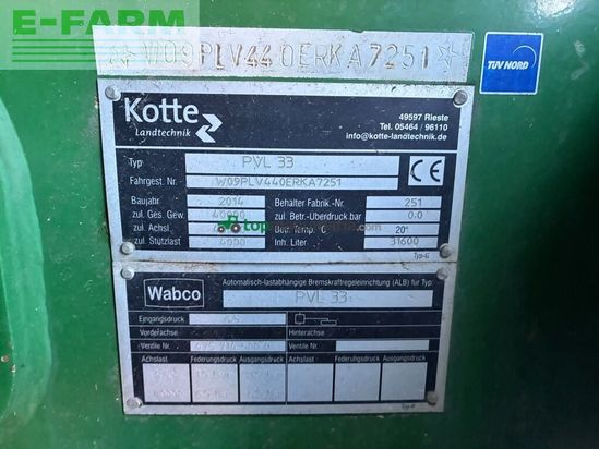 Cisterna - garant Kotte - pvl 33 inkl. 36m vogelsang