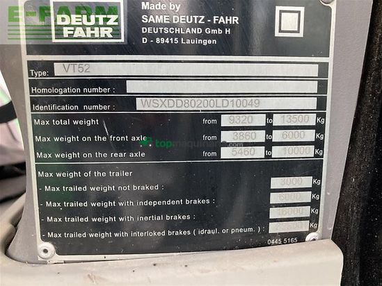 Tractor agrícola - Deutz-Fahr - agrotron 7250 ttv mit rtk TTV