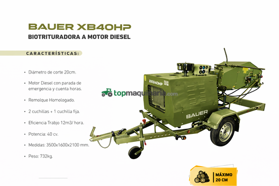 Biotrituradora - Biotrituradora a motor diesel