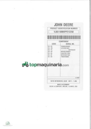 Tractor agrícola - John Deere - 6110m